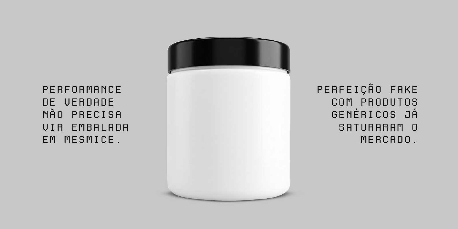 Pote de pré-treino genérico, sem identificação, usado como comparação