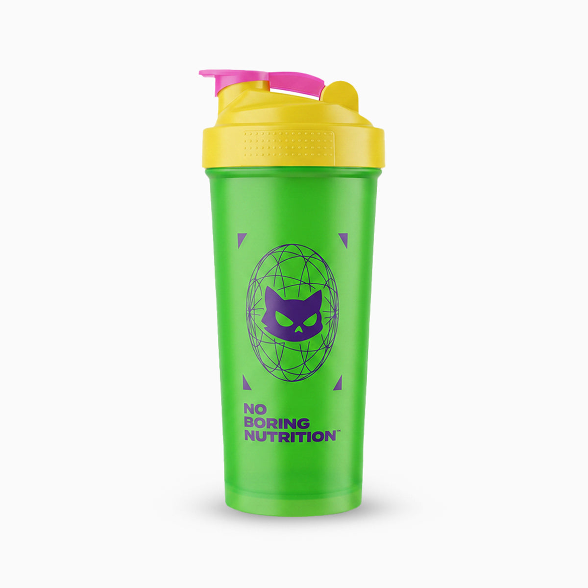 Coqueteleira SQUADZ MUSCLE Verde com Amarelo 600ml — De frente
