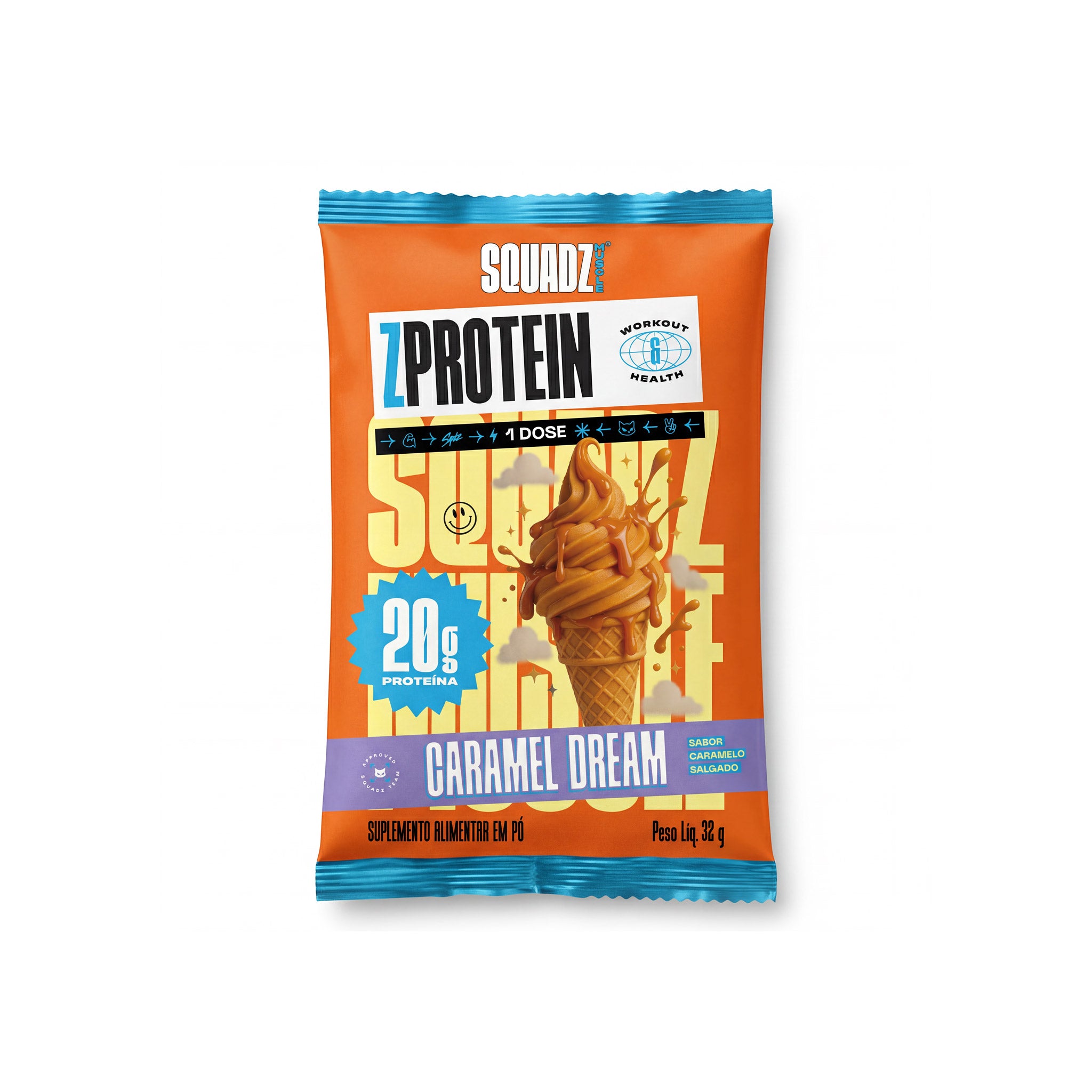 Display ZPROTEIN Caramelo Salgado 320g - 10x32g — Sache caramel dream