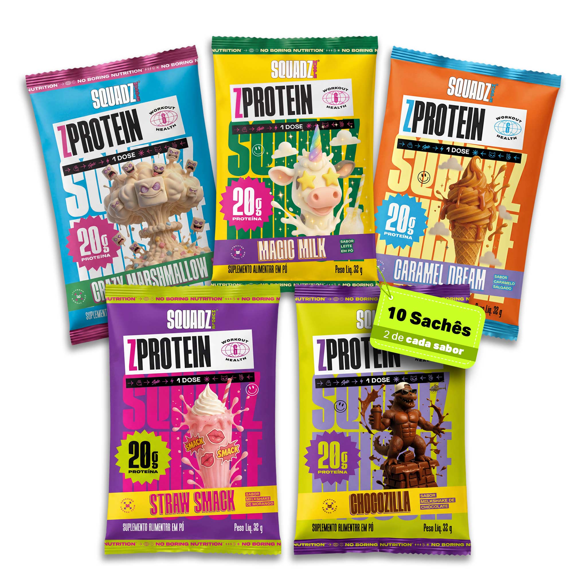 KIT Degustação ZPROTEIN 10x32g - 320g — Dez saches sortidos