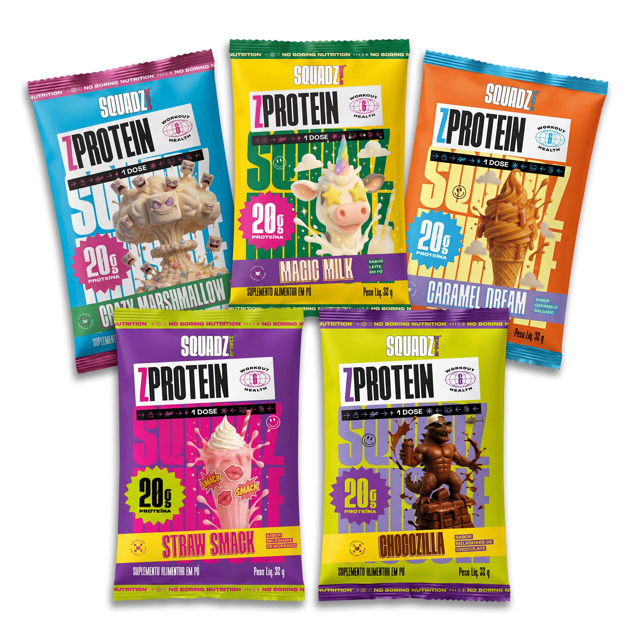 KIT Degustação ZPROTEIN 5x32g - 160g — Cinco saches sortidos