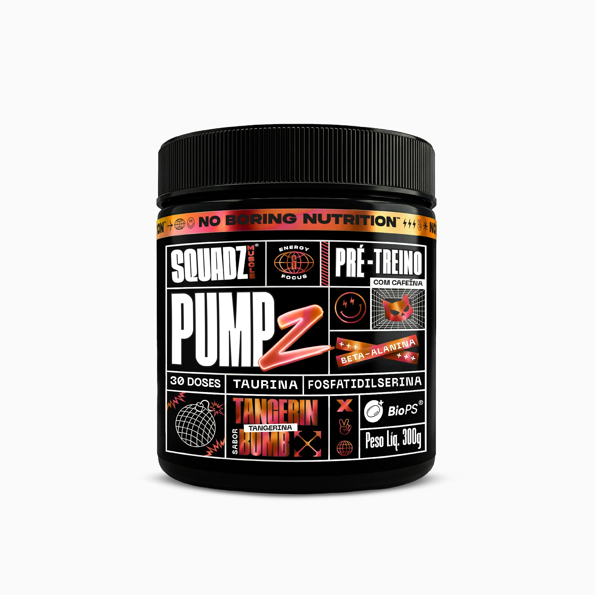 PUMP-Z Pré-Treino Tangerin Bomb 300g — Pote de frente