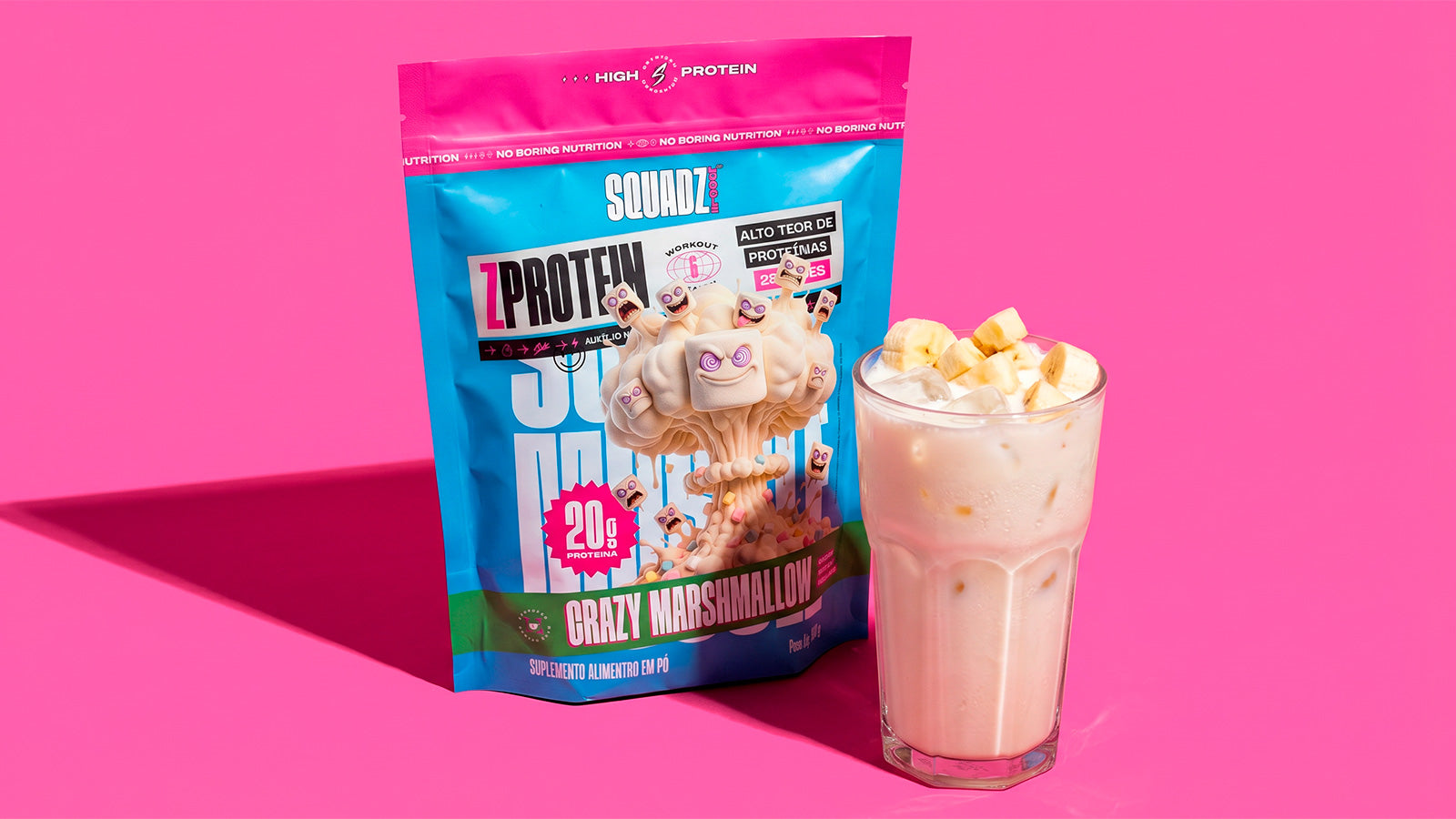Shake Cremoso Crazy Marshmallow com Banana