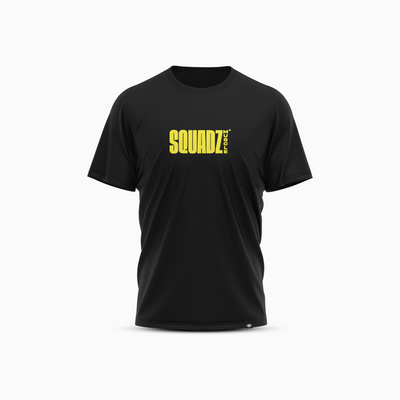 Camiseta Casual Preta com Amarelo SQUADZ MUSCLE — Frente