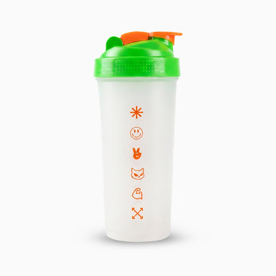 Coqueteleira SQUADZ MUSCLE Branco Pérola com Laranja 600ml — Vista traseira