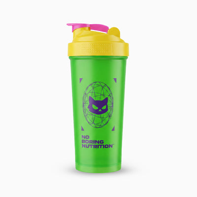 Coqueteleira SQUADZ MUSCLE Verde com Amarelo 600ml — De frente
