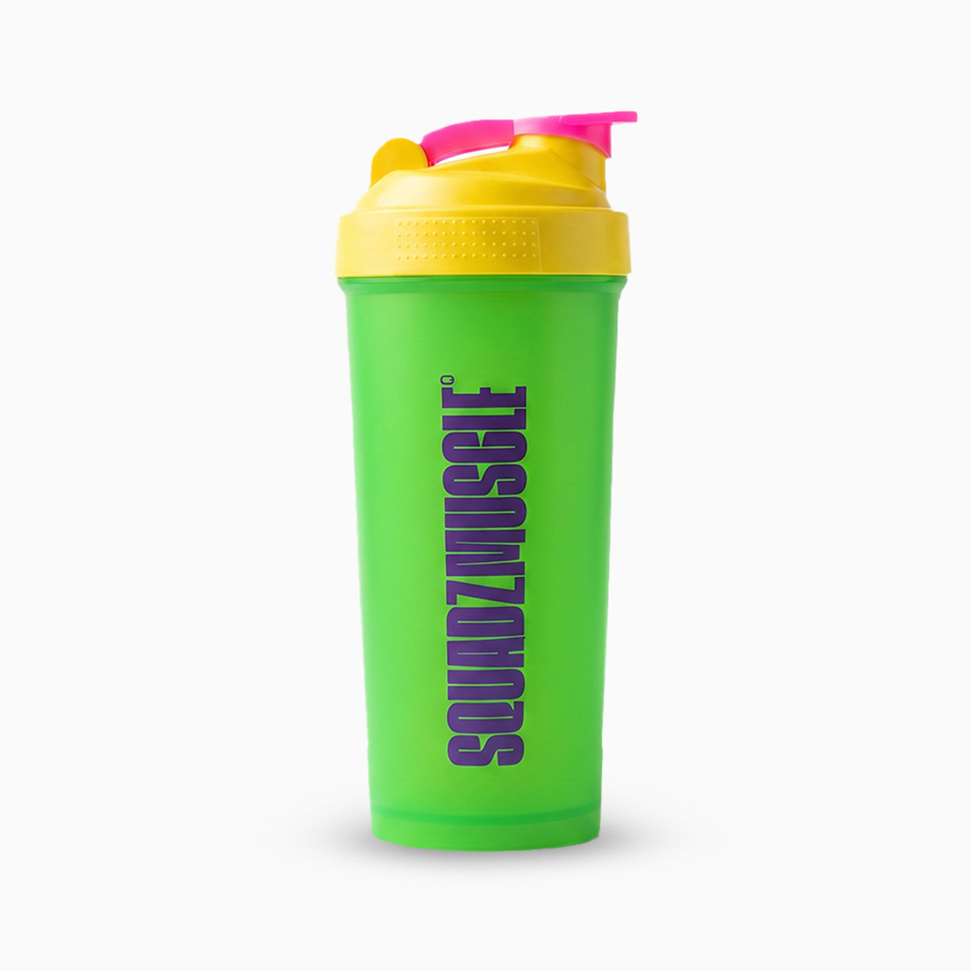 Coqueteleira SQUADZ MUSCLE Verde com Amarelo 600ml — Vista traseira