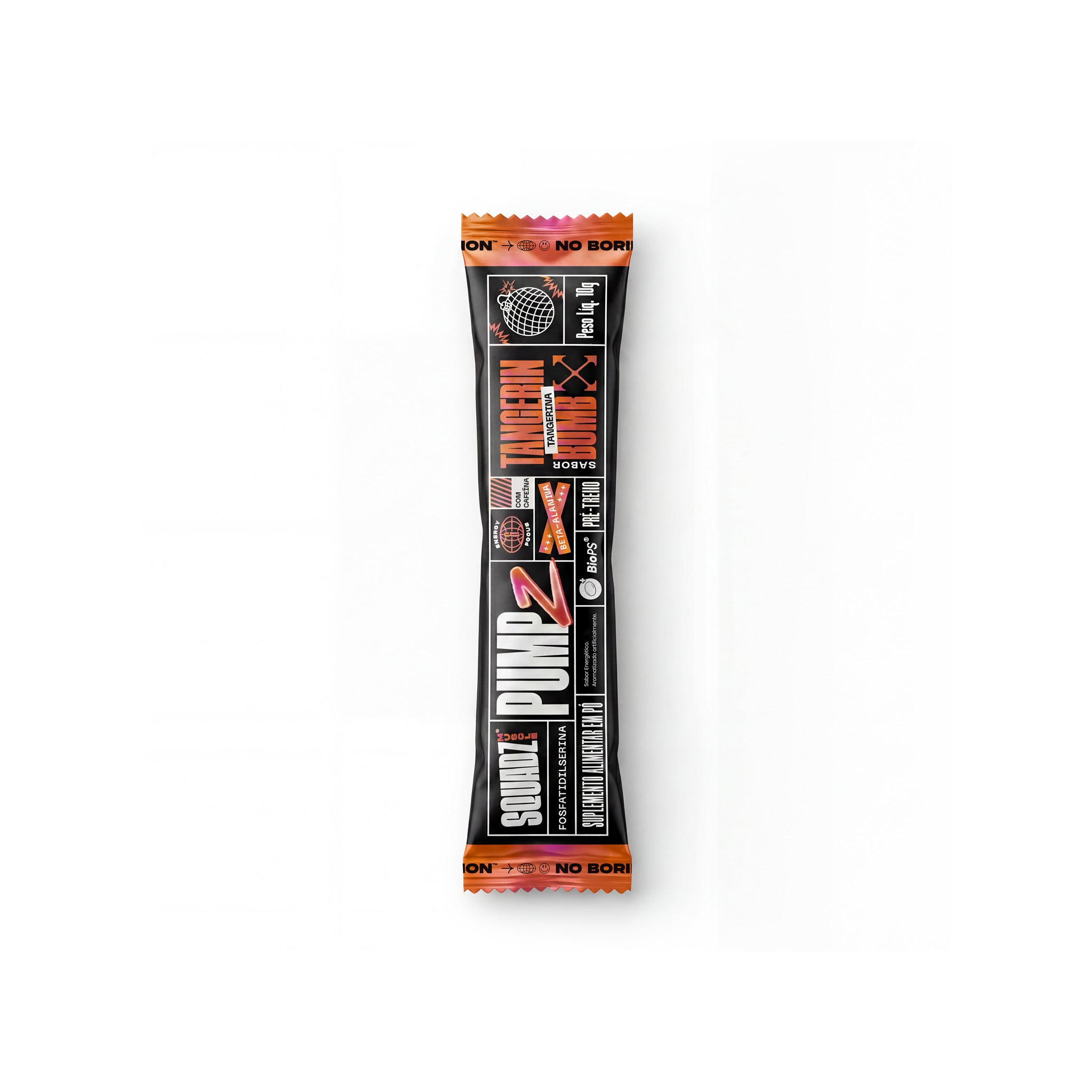 Display PUMPZ Pré-Treino Tangerin Bomb 120g - 12x10g — Sache de frente