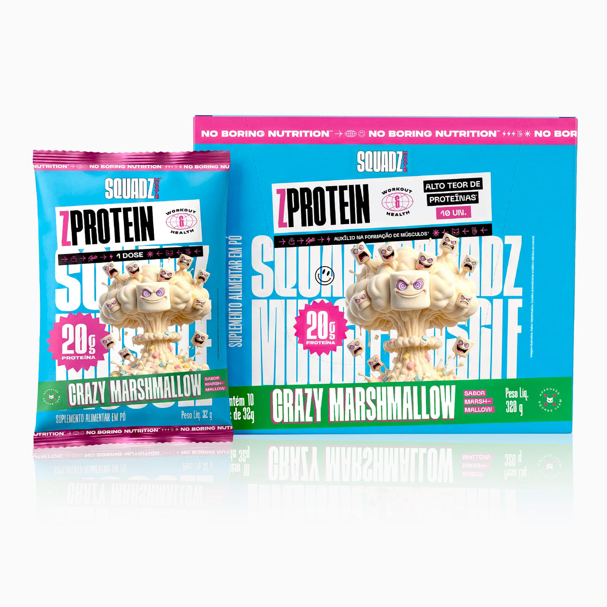 Display ZPROTEIN Marshmallow 320g - 10x32g — Caixa display com sache