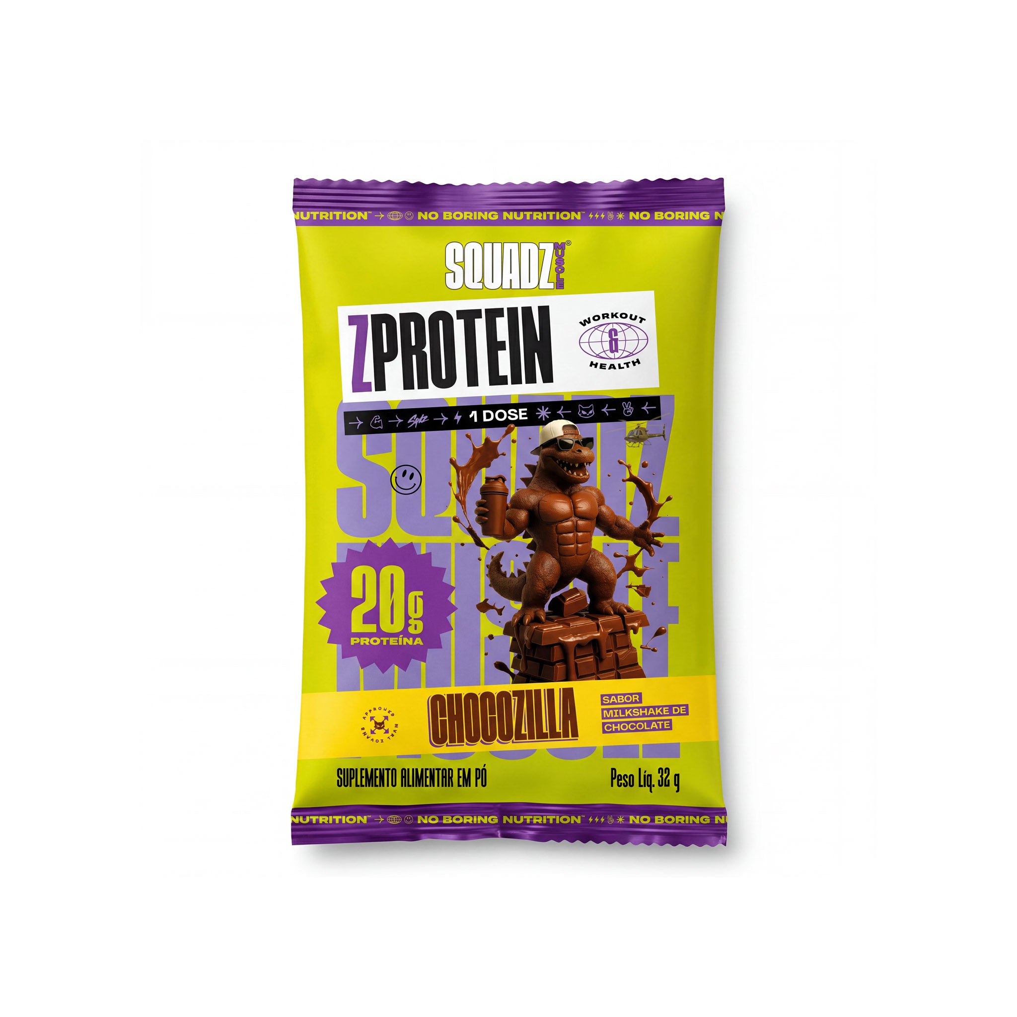 Display ZPROTEIN Milkshake de Chocolate 320g - 10x32g — Sache chocozilla