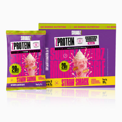 Display ZPROTEIN Milkshake de Morango 320g - 10x32g — Caixa display com sache