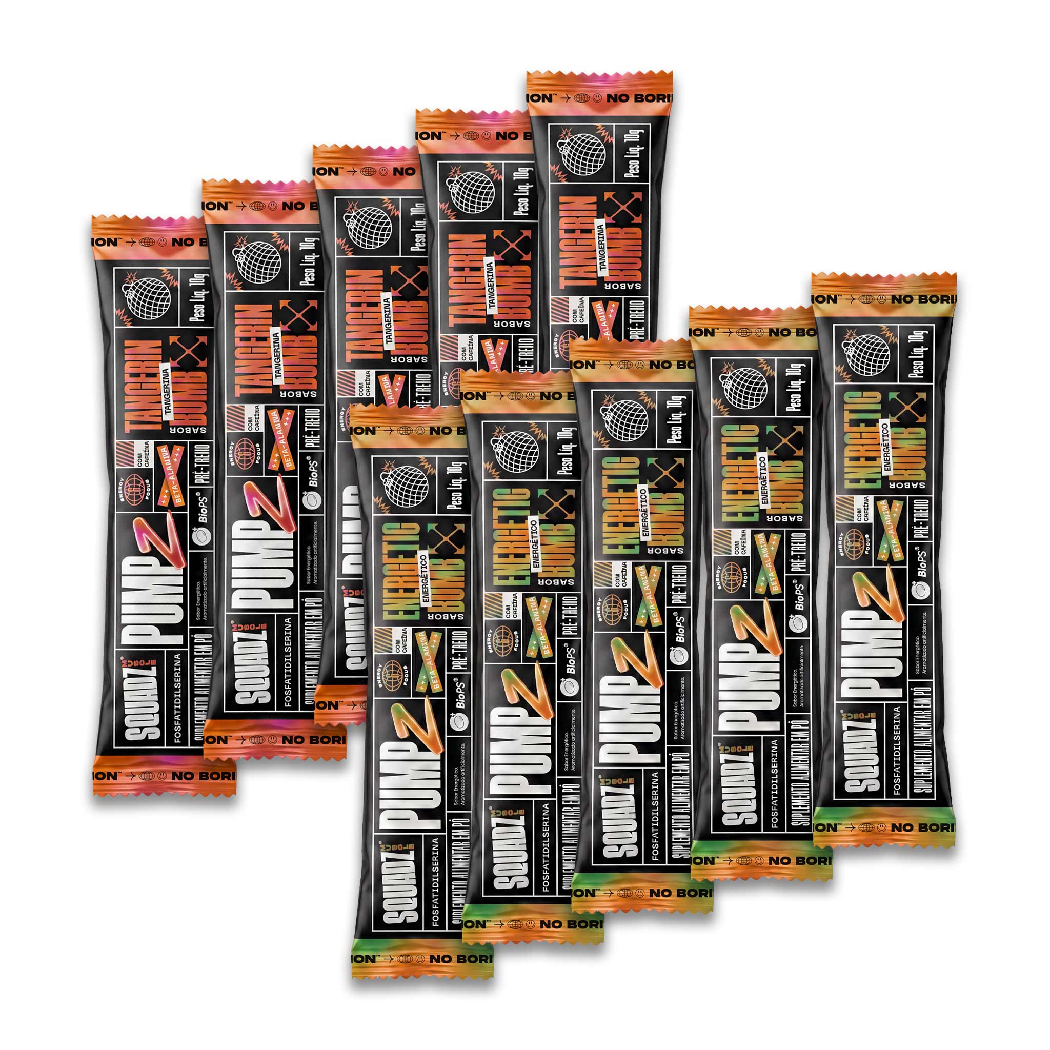 KIT Degustação PUMPZ 10x10g - 100g — Dez saches pumpz