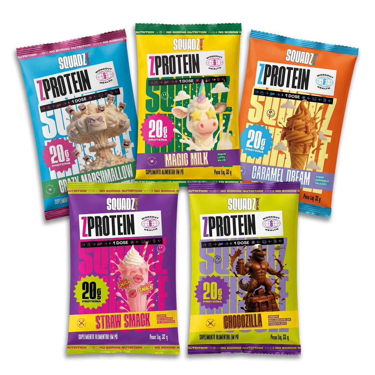 KIT Degustação ZPROTEIN 5x32g - 160g — Cinco saches sortidos