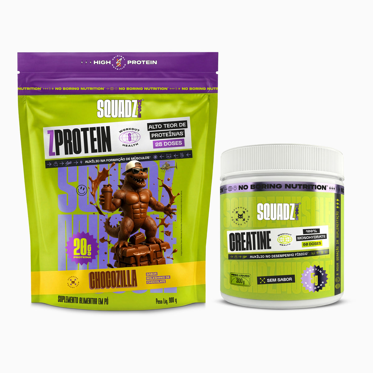 KIT ZPROTEIN 900g + CREATINE 300g — Kit chocozilla com creatine