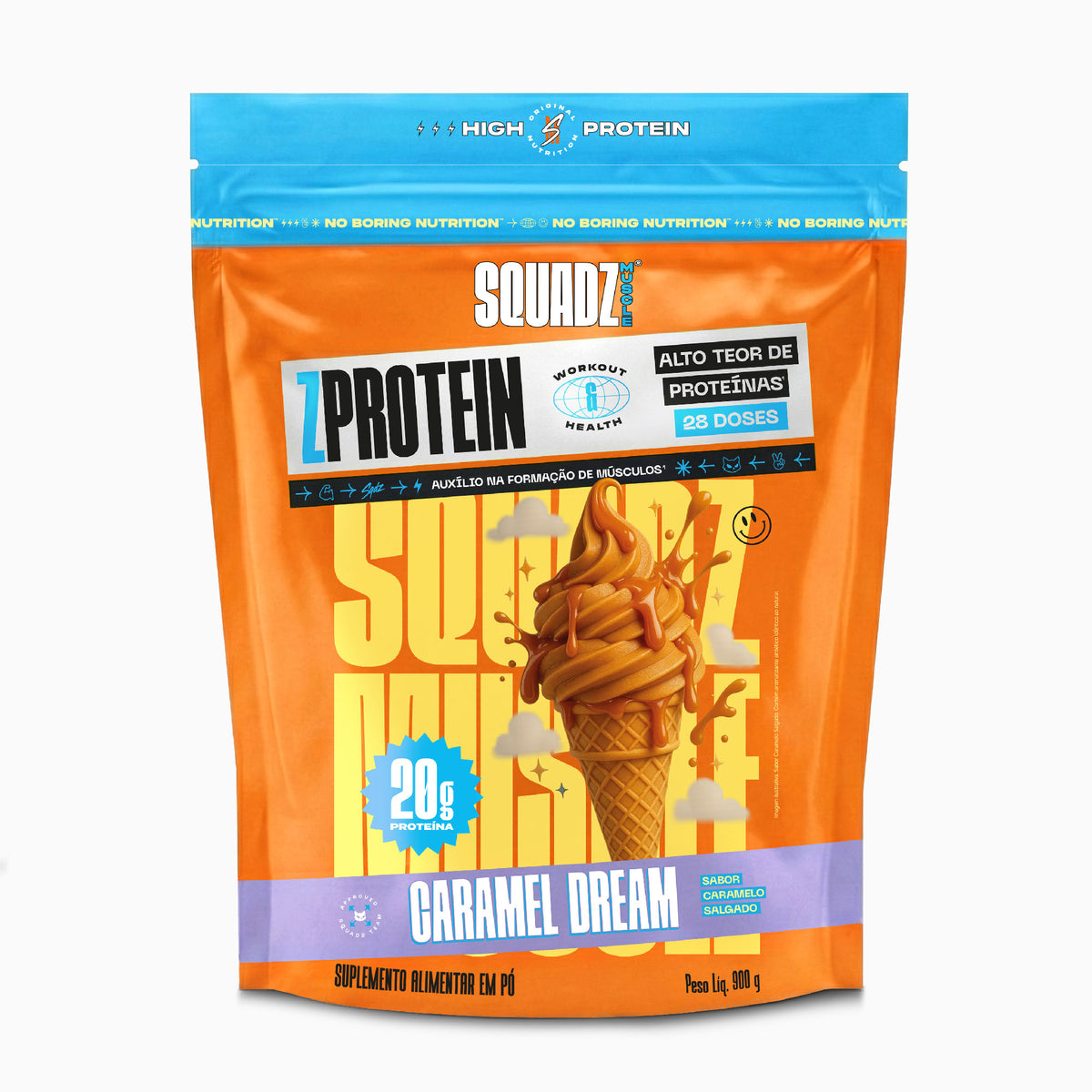 ZPROTEIN 900g — Embalagem caramel dream de frente