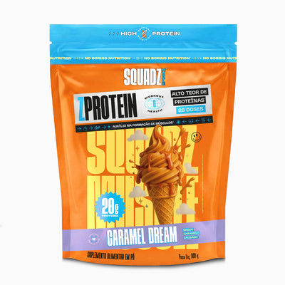 ZPROTEIN 900g — Embalagem caramel dream de frente