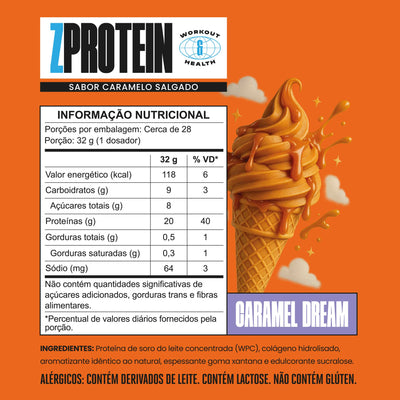 ZPROTEIN Caramelo Salgado 900g — Tabela nutricional e ingredientes