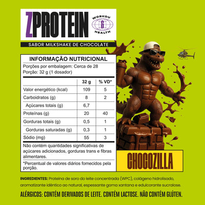 ZPROTEIN Milkshake de Chocolate 900g — Tabela nutricional e ingredientes