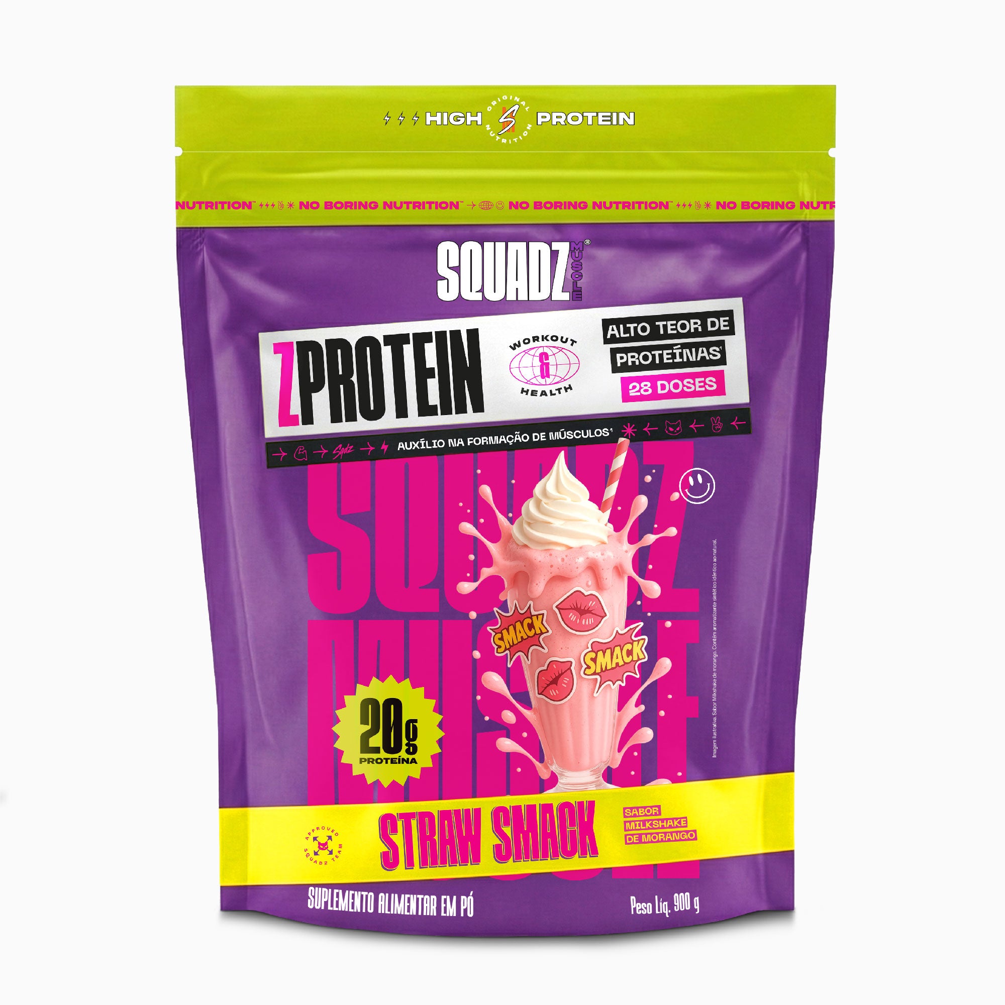 ZPROTEIN Milkshake de Morango 900g — Embalagem de frente